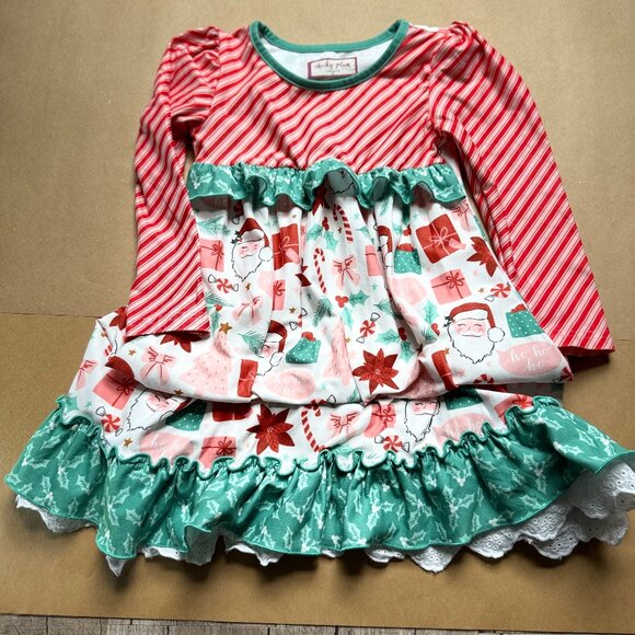 cheeky plum Other - Cheeky Plum Christmas Night Gown - Size 4T - Gently Worn - Ruffles & Festive Pri